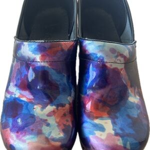 Dansko Clogs Size 41 Multicolor Patent Leather‎ Professional Work Tie Dye